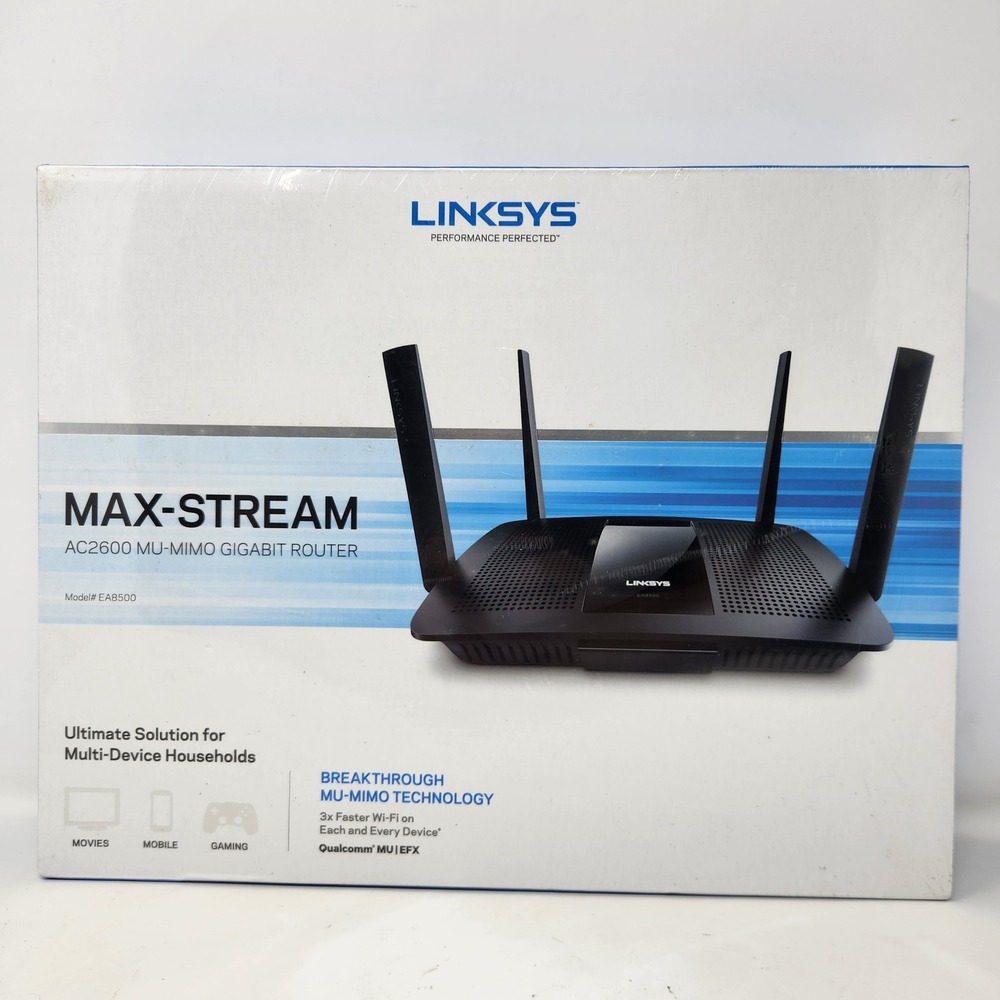 Linksys Max-Stream AC2600 MU-MIMO Gigabit Router EA8500 Dual-Band New Sealed